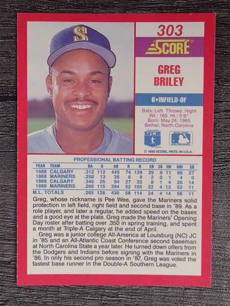 1990 Score #303 Greg Briley