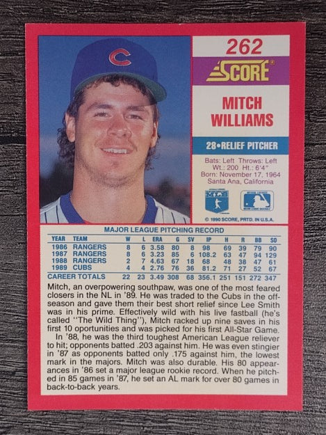 1990 Score #262 Mitch Williams