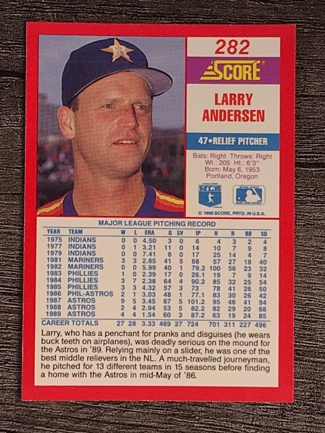 1990 Score #282 Larry Andersen
