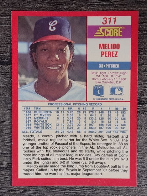 1990 Score #311 Melido Perez