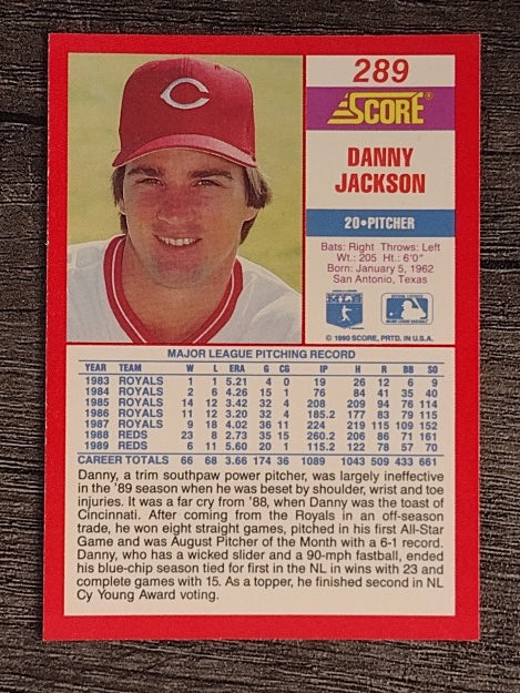 1990 Score #289 Danny Jackson