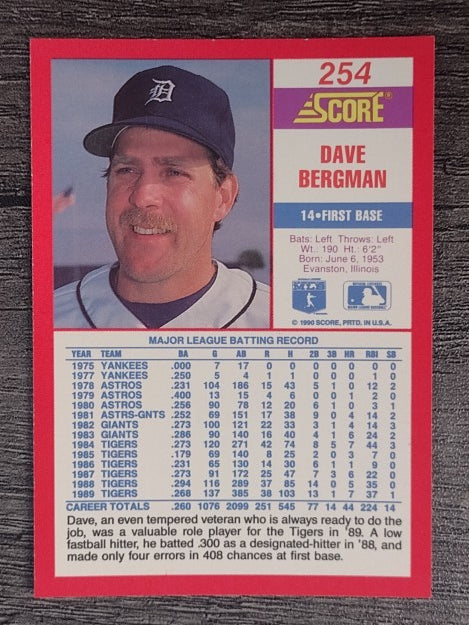 1990 Score #254 Dave Bergman