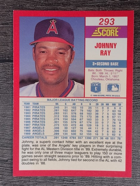 1990 Score #293 Johnny Ray