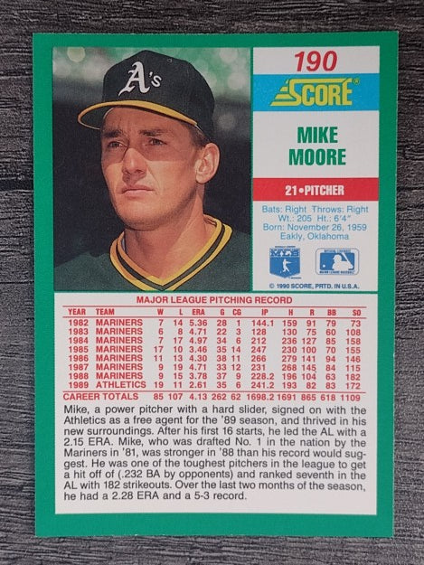1990 Score #190 Mike Moore