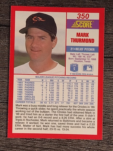 1990 Score #350 Mark Thurmond