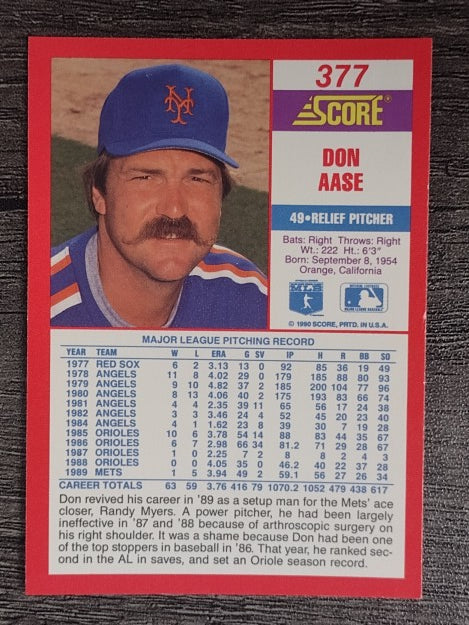 1990 Score #377 Don Aase