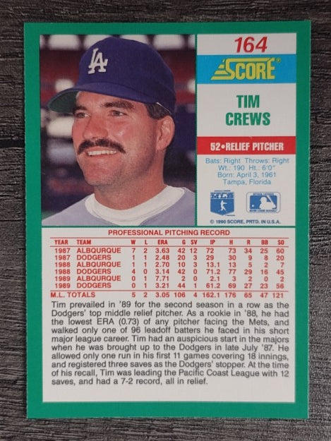 1990 Score #164 Tim Crews
