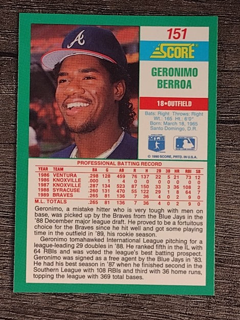 1990 Score #151 Geronimo Berroa