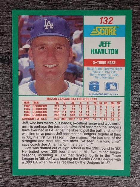 1990 Score #132 Jeff Hamilton