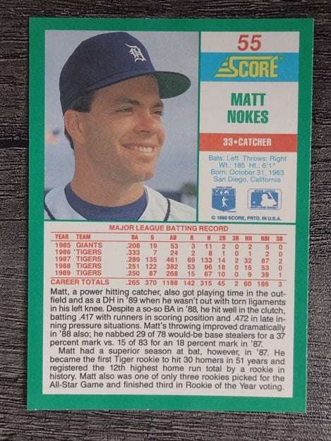 1990 Score #55 Matt Nokes
