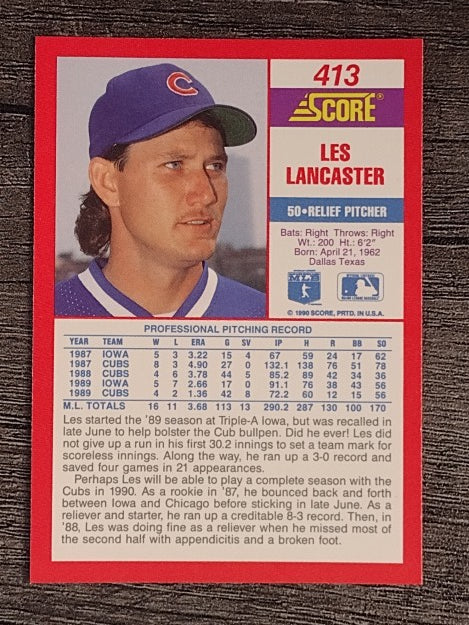 1990 Score #413 Les Lancaster
