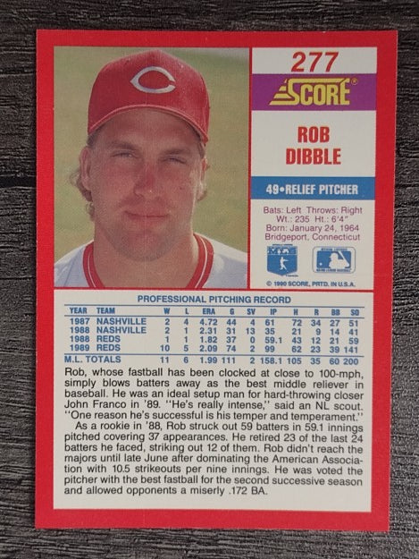 1990 Score #277 Rob Dibble