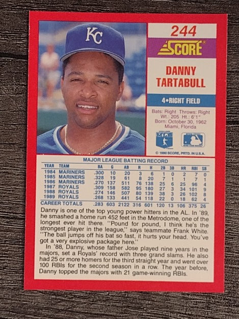 1990 Score #244 Danny Tartabull