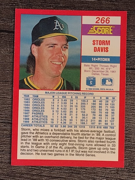 1990 Score #266 Storm Davis