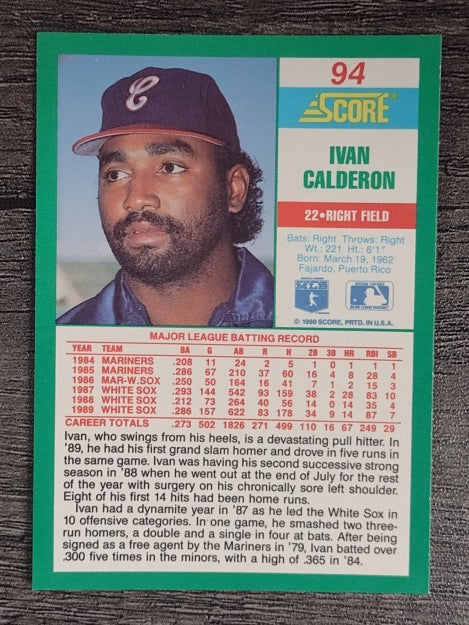 1990 Score #94 Ivan Calderon