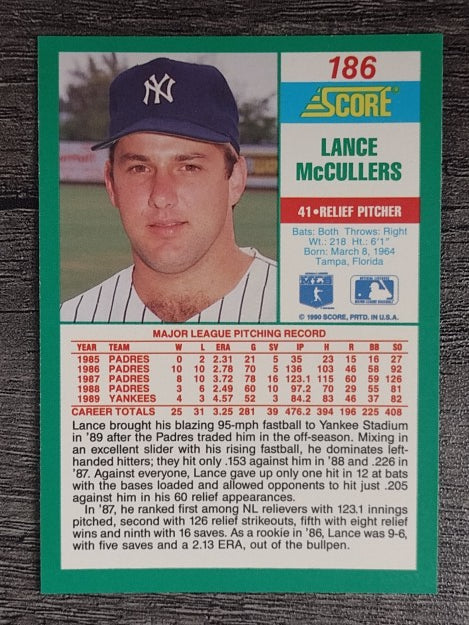 1990 Score #186 Lance McCullers