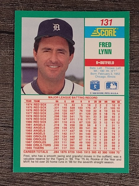 1990 Score #131 Fred Lynn