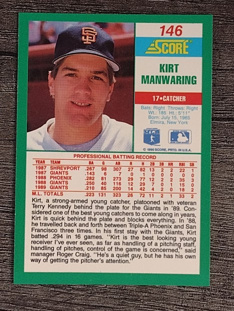 1990 Score #146 Kirt Manwaring