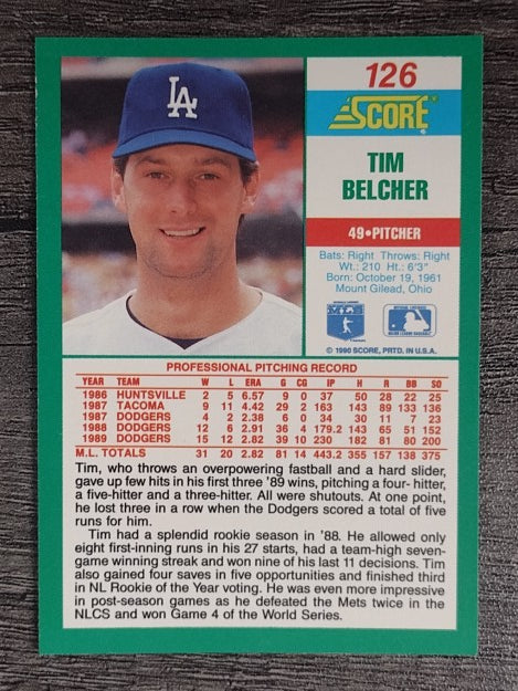 1990 Score #126 Tim Belcher