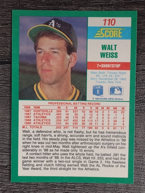 1990 Score #110 Walt Weiss