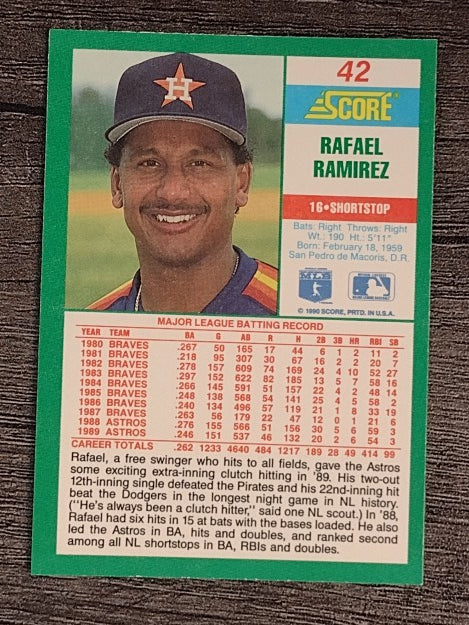 1990 Score #42 Rafael Ramirez