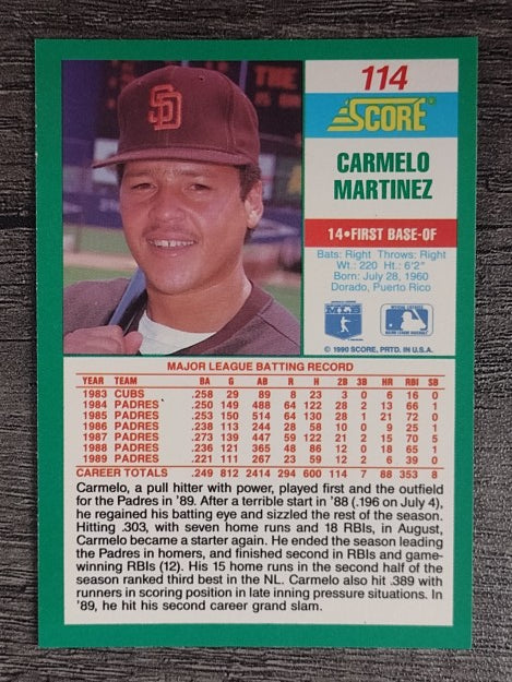 1990 Score #114 Carmelo Martinez