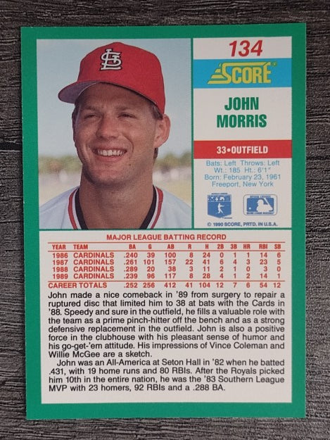 1990 Score #134 John Morris