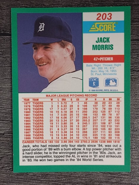 1990 Score #203 Jack Morris