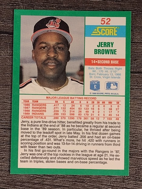 1990 Score #52 Jerry Browne