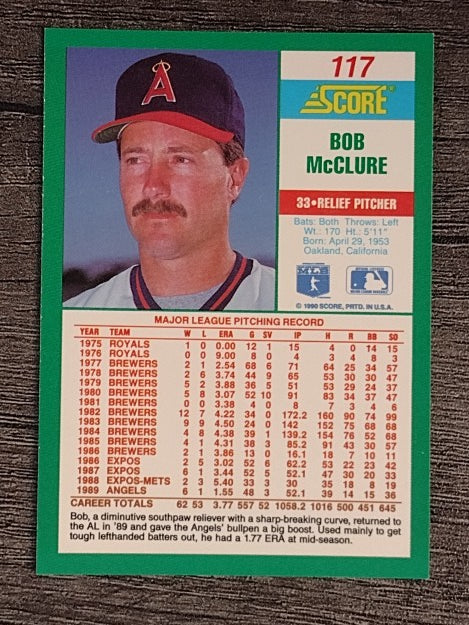 1990 Score #117 Bob McClure