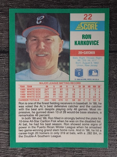 1990 Score #22 Ron Karkovice