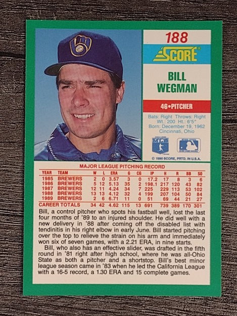 1990 Score #188 Bill Wegman
