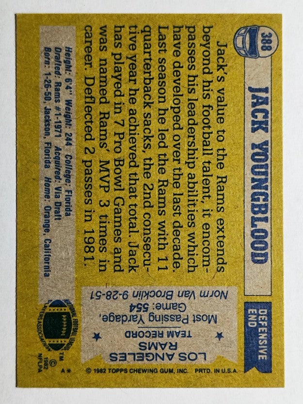 1982 Topps #388 Jack Youngblood