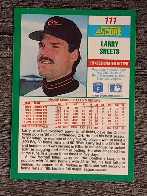 1990 Score #111 Larry Sheets
