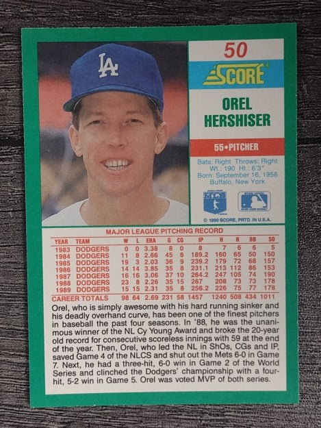 1990 Score #50 Orel Hershiser