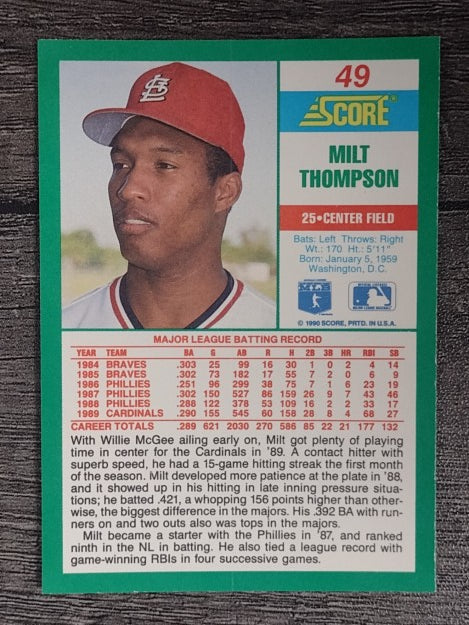 1990 Score #49 Milt Thompson