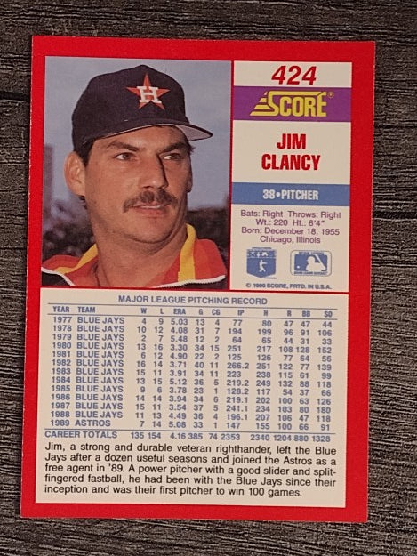 1990 Score #424 Jim Clancy