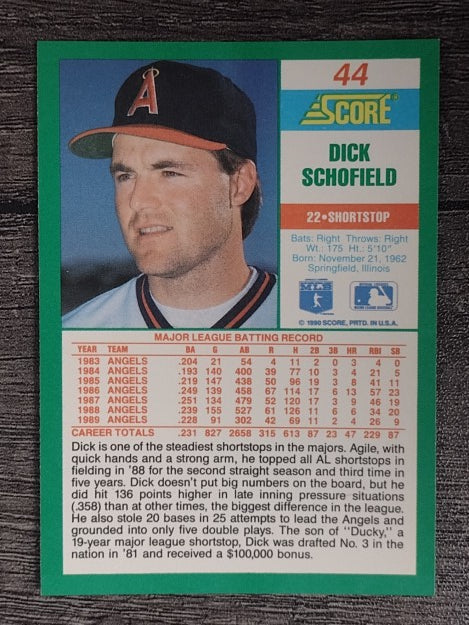 1990 Score #44 Dick Schofield