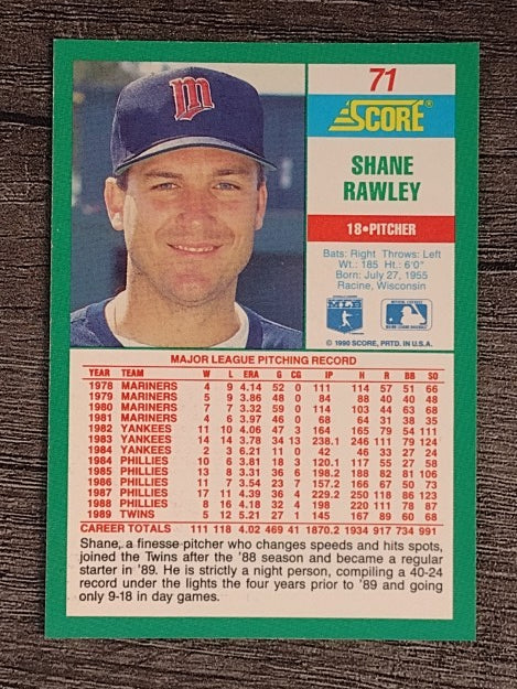1990 Score #71 Shane Rawley