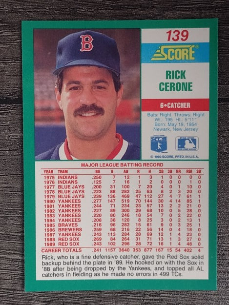 1990 Score #139 Rick Cerone