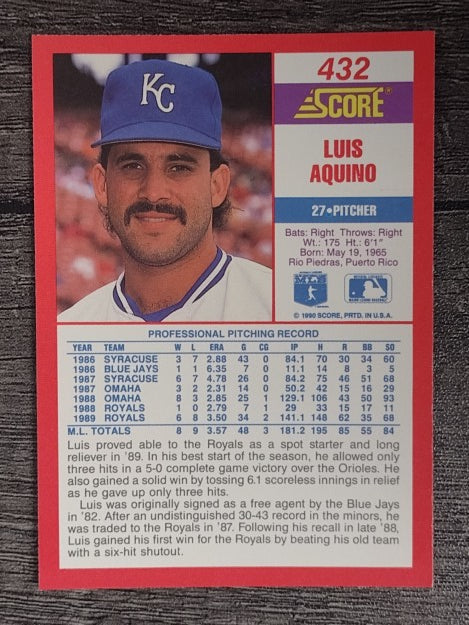 1990 Score #432 Luis Aquino