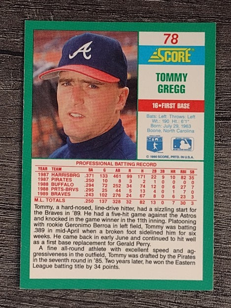 1990 Score #78 Tommy Gregg