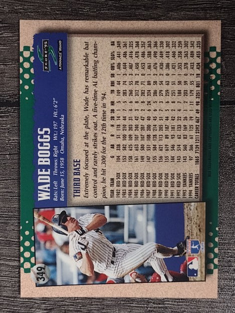 1995 Score #349 Wade Boggs