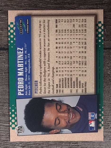 1995 Score #170 Pedro Martinez