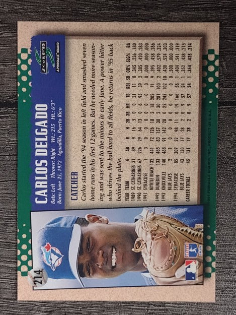 1995 Score #214 Carlos Delgado