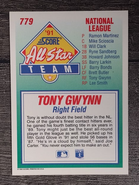 1992 Score #779 Tony Gwynn AS