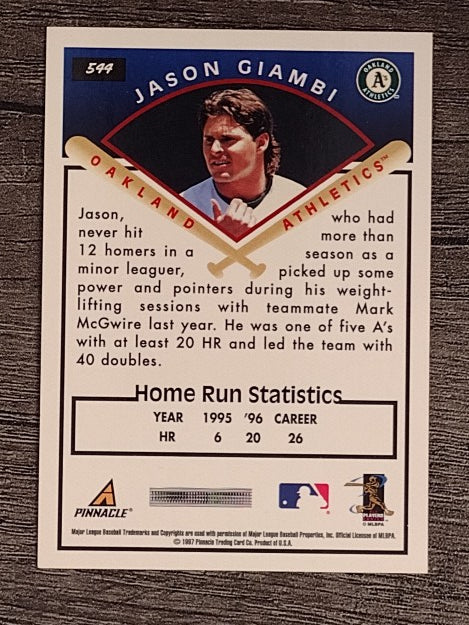 1997 Score Premium Stock Hobby Reserve #544 Jason Giambi TG