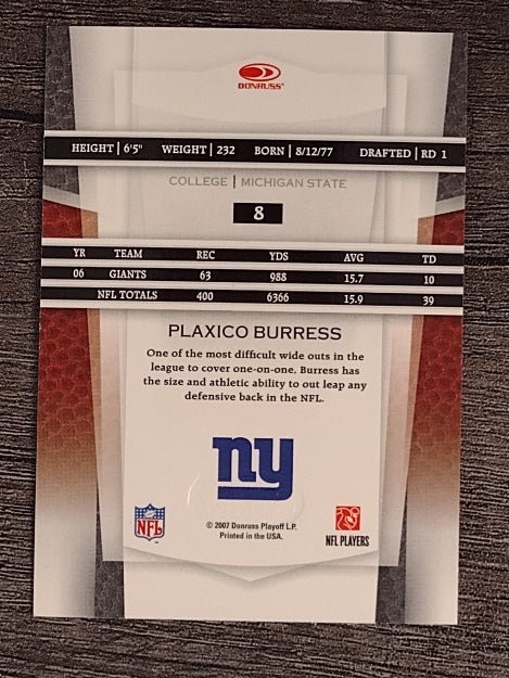2007 Leaf Certified Materials #8 Plaxico Burress