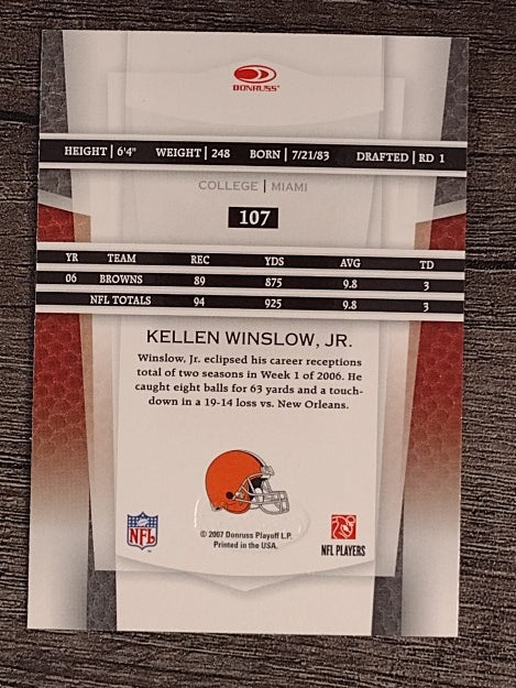 2007 Leaf Certified Materials #107 Kellen Winslow