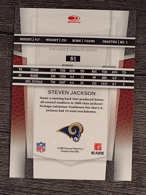 2007 Leaf Certified Materials #61 Steven Jackson